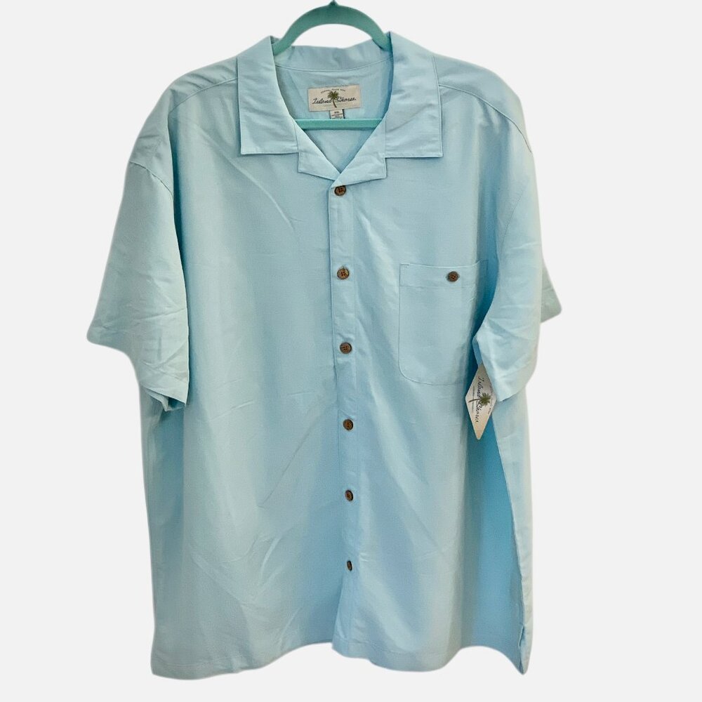 Island Shores Vintage Collared Short Sleeve Button Up Shirt - Blue Mens XXL-NWT